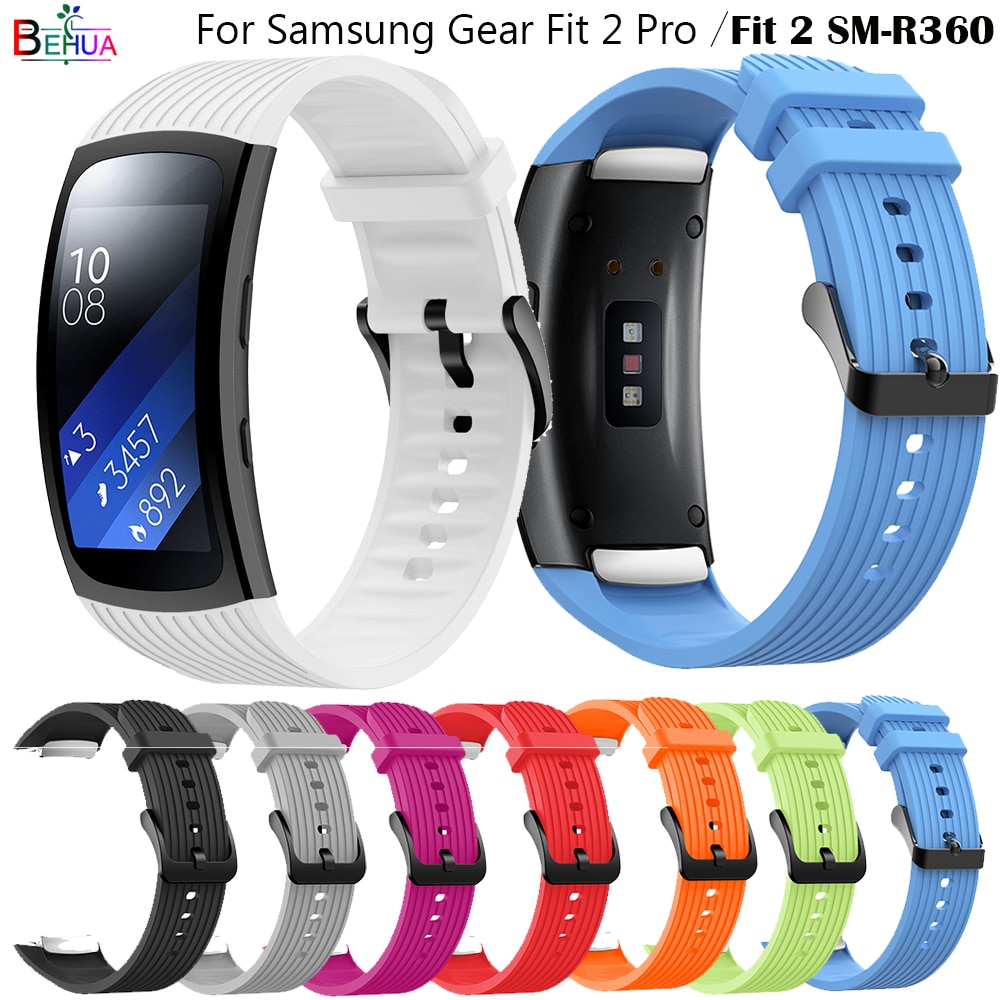 Behua vervangende polsband voor samsung gear fit 2 pro band siliconen polsband voor samsung fit 2 sm-r360 waterdicht l/s maat