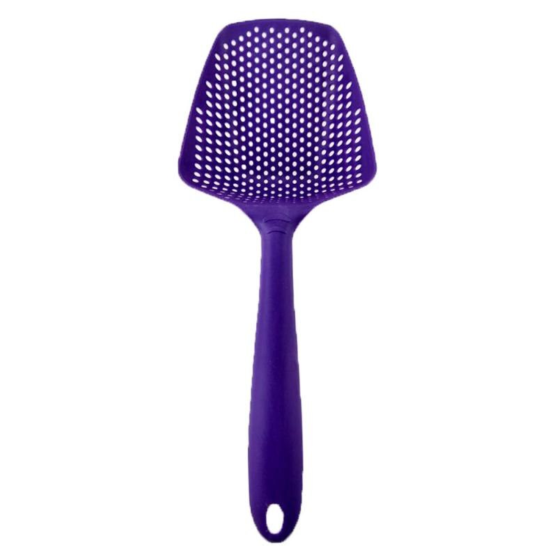 Cooking Shovels Food Strainer Scoop Nylon Spoon Drain Gadgets Large Colander Soup Filter Household Kitchen Accessories: purple