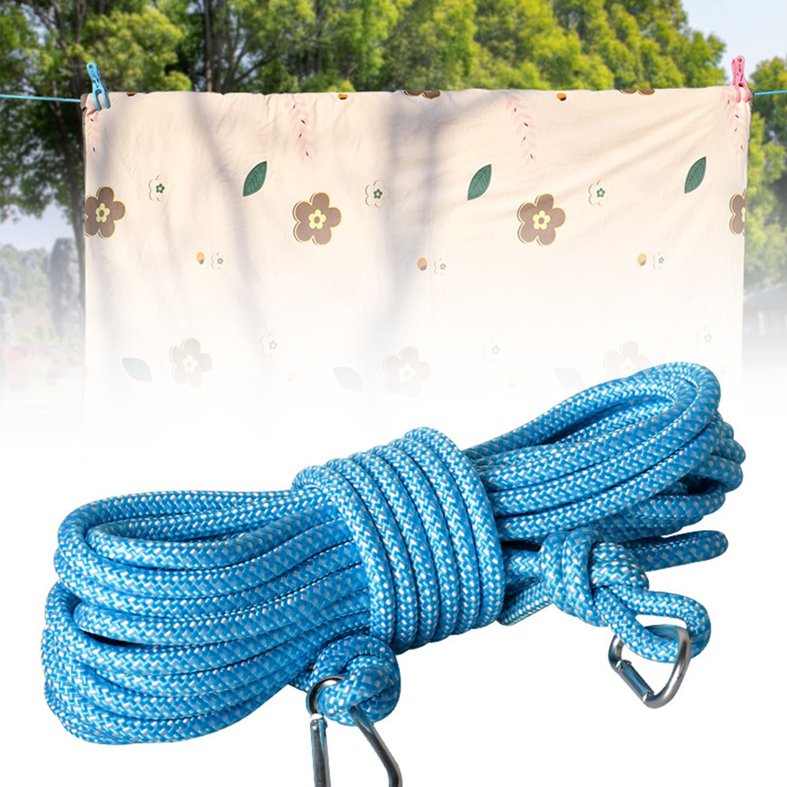 15m Thick Clothesline 6mm Nylon Non-slip Laundry Line Rope Drying Clothes Hangers Outdoor Camping Travel Clothe Drying Rope