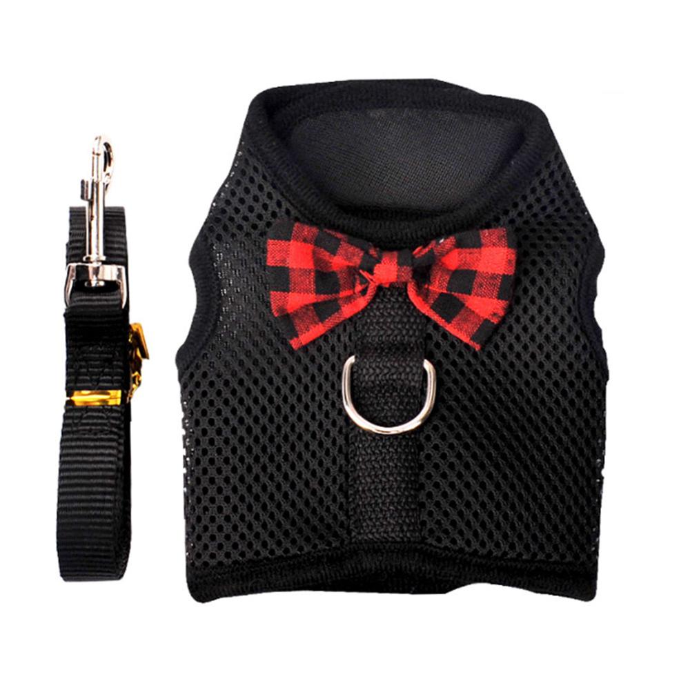 Arnés de chaleco para hámster de conejos con Leas, arnés de malla para el pecho con correa para conejitos de Indias, animales pequeños, accesorios para mascotas, S/M/L: Black / L