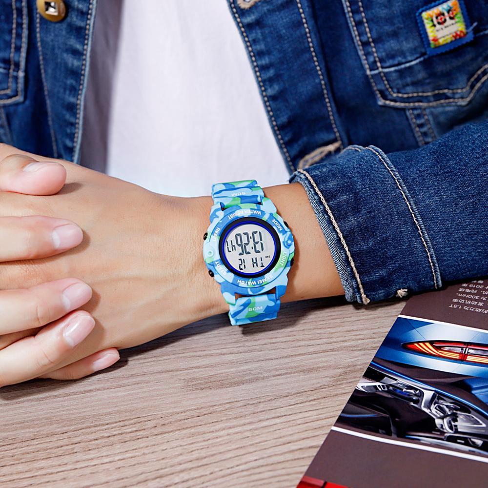 SKMEI Digitale Jungen freundlicher Uhren Zeit Chrono freundlicher Uhr Wasserdicht Camo Sport Stunde Uhr Junge Teenager Armbanduhren