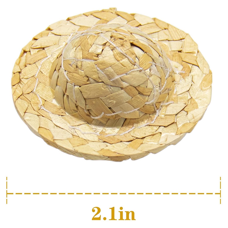 1:12 Dollhouse Straw Hat Miniature Knitting Hat Mini Straw Hat for DIY Craft Decoration Accessories
