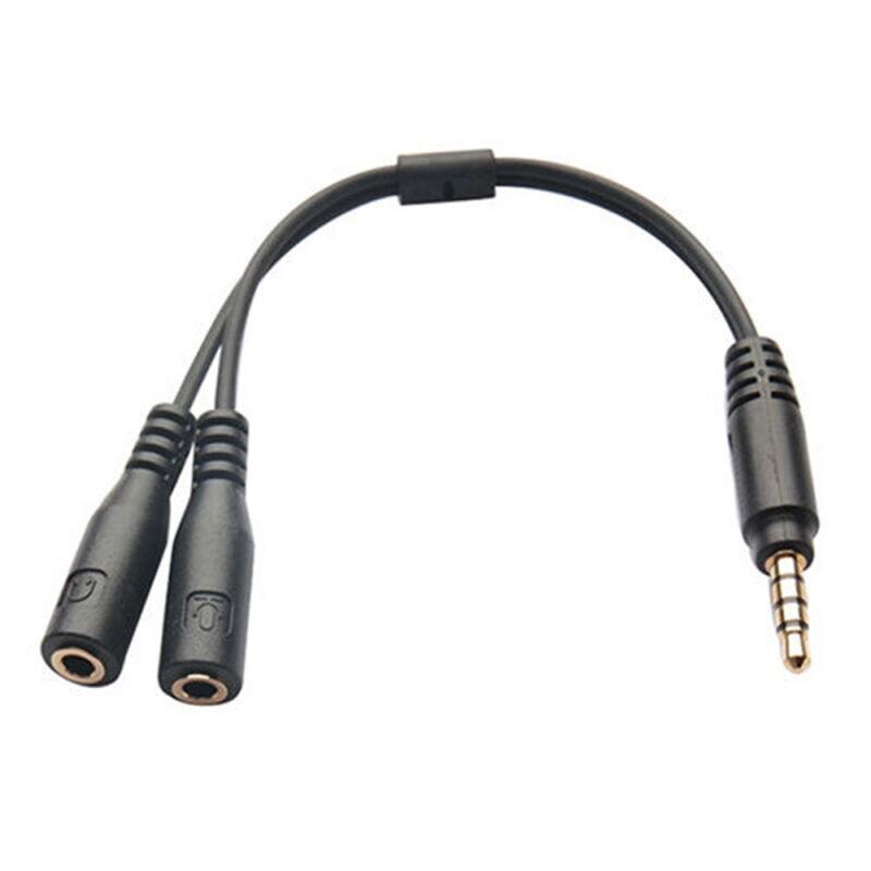 Adaptador transmisor de , conector Jack de 3,5mm para auriculares estéreo, Audio macho a 2 hembra, micrófono TRRS Y Cable divisor