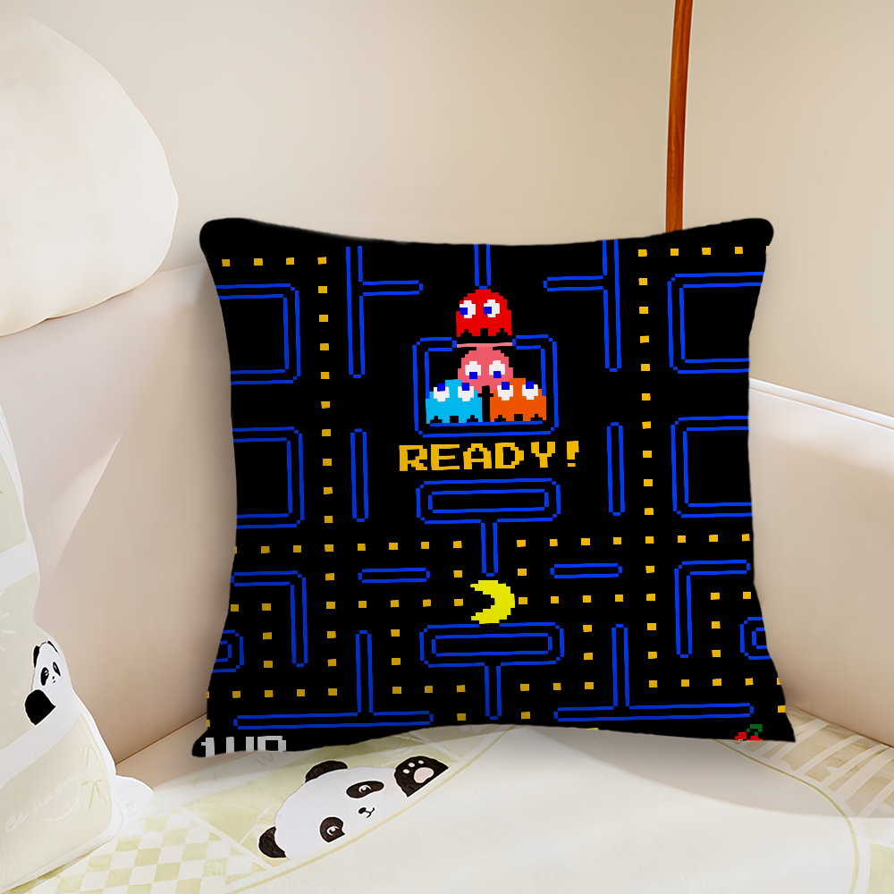 Funda de cojín con temática de juego, cómoda y suave, para sofá, sala de juegos, decorativa, lavable a máquina, para niños: 400 mm x 400 mm / Gris