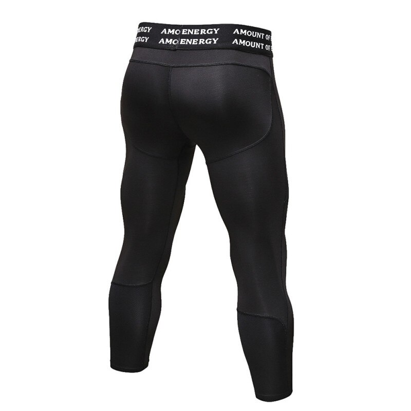 Mænd fitness løbebukser hurtigtørrende elastiske taljebukser udendørs sport løbe motion leggings