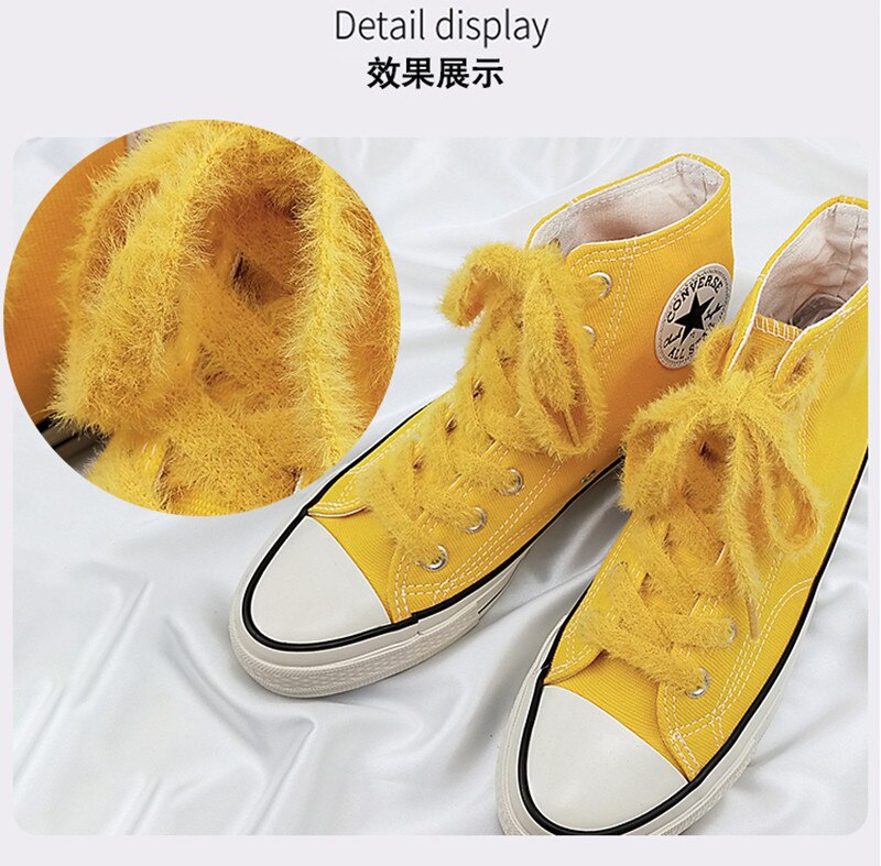 80 Cm/140 Cm Lengte 1 Cm Breedte Harige Oppervlak Schoenveters Vrouwen Mannen Zwart Geel Kleurrijke Lederen Sport Casual schoenen Veters