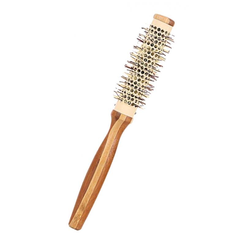 1 pezzo ottavino Rotondo Spazzola per Capelli con antiscivolo Manico in Legno, Rotondo per Lo messa in piega Dei Capelli Pettine Spazzola per Capelli