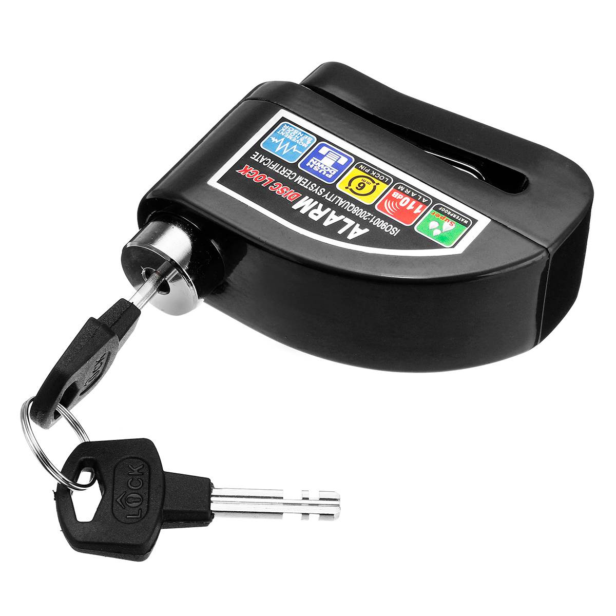 Câble de rappel pour moto et Scooter en métal, 2m/6 pieds, serrure de frein de vélo, sécurité, antivol, roue, disque, Kit d&#39;alarme: C
