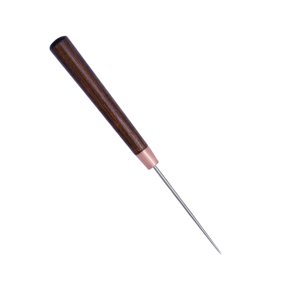 KAOBUY Wood Handle Drillable Awl Round Solid Tool Leather Craft Awl Hand Stitching Taper For Leathercraft Needle Tool Kit Sewing