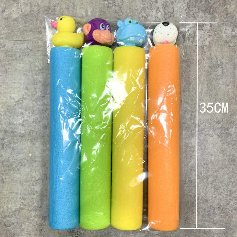 35*5cm Fun Beach toys children's pull foam EVA water gun animal head Color Random