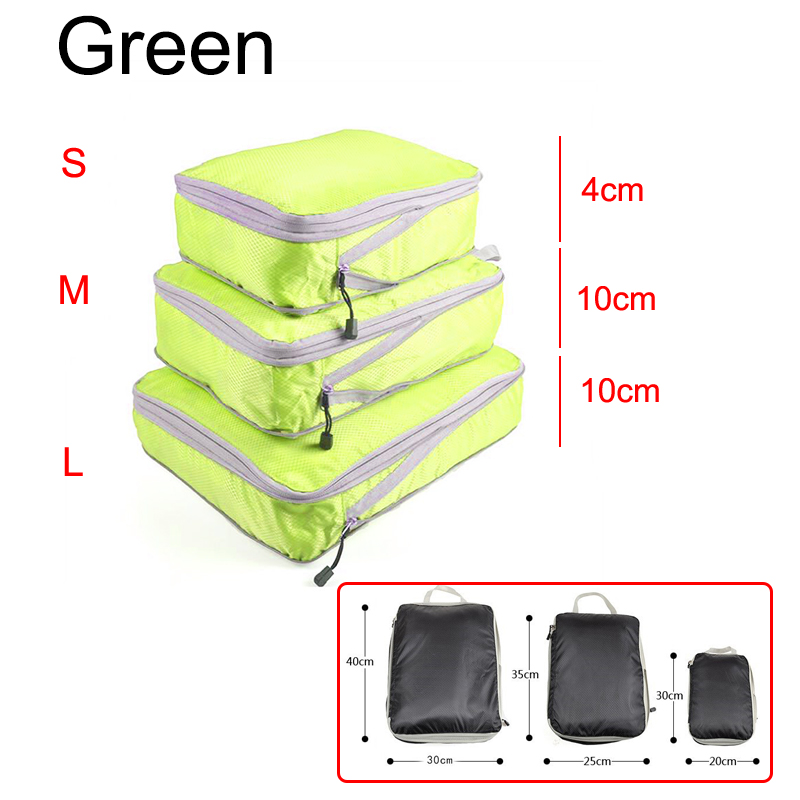 Reise Lagerung Tasche Kompressible Verpackung Für Einfache Lagerung dauerhaft Kleidung Würfel Große Kapazität Nylon Tasche Für Kleidung Lagerung: L / Licht Gelb