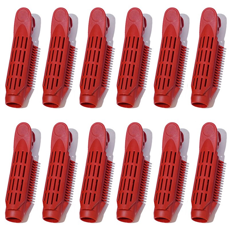 12 Stuks Voluminizing Haarwortel Clip Natuurlijke Pluizig Haar Clip Haar Wortel Curler Roller Zelf Grip Wortel Volume Haar Krultang clip: red 12pcs