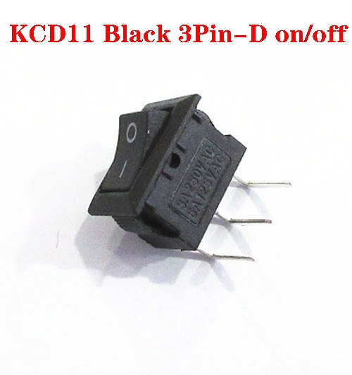 Interruptor de botón 20 piezas para barco, pulsador de encendido y apagado, 10x15mm, k, 2 pines/3 pines, pies curvados, 3A, 250V, KCD11, negro, rojo y blanco