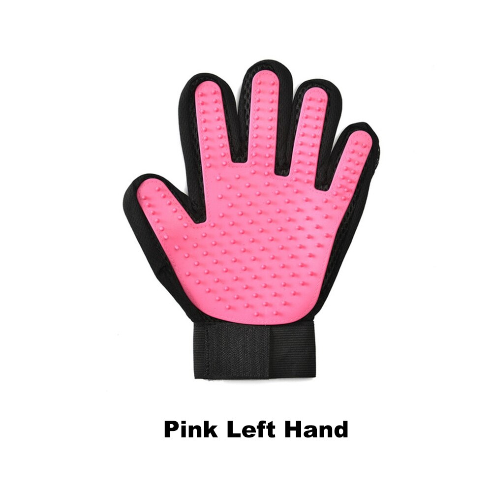 Katze Pflege Handschuh für Katze Kamm für Haar Kardieren Gute für Katzen Zubehör Produkte für Haustiere Salon Pinsel Gatos Accesorios: Rosa links