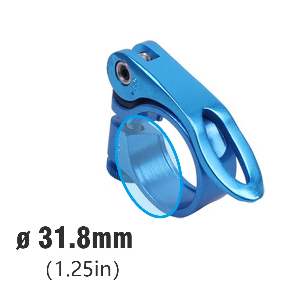 Zadel Klem Voor Fiets Zadelpen 26.6 \ 31.8 \ 34.9Mm Mtb Mountainbike Racefiets Zadel Zadelpenklem fiets Onderdelen Accessoires: 31 8mm Blue