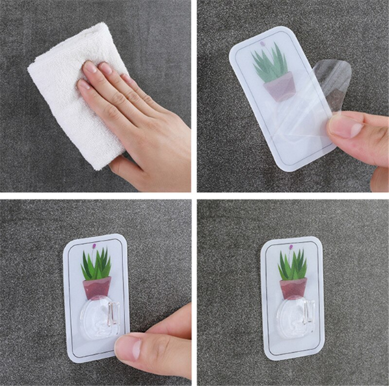 1PC Cactus wall hook Strong Self Adhesive Colorful Flower Wall Hooks Hanger Kitchen Bathroom Sticker Racks Hook
