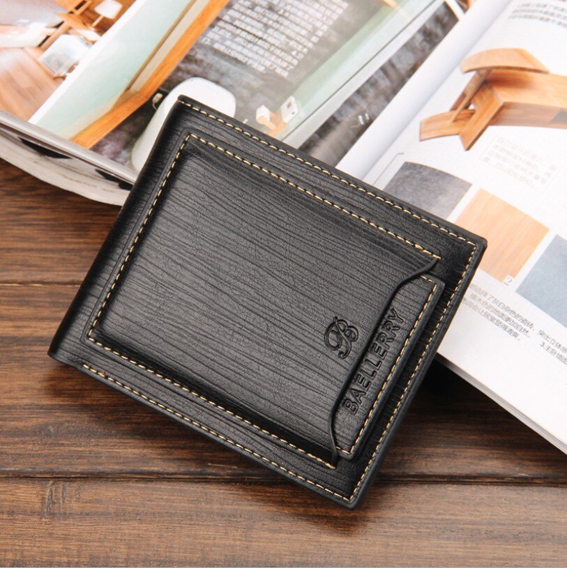 Mens Luxury Soft Leather Wallet Credit Card Coin Holder Purse UK: Black