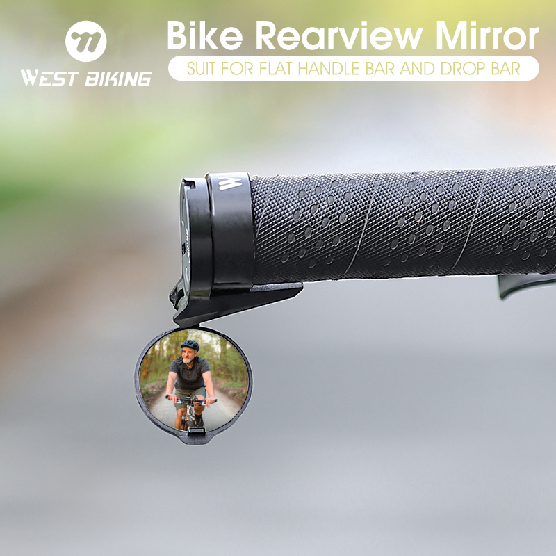 WEST BIKING Mini Handlebar Mirror for Bicycle Universal Adjustable Rotate 16-22mm MTB Road Bike Rearview Mirror Bike Accessories