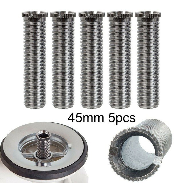 1/2/5pc 35mm 45mm Stainless Steel Plug Screw Bolt Kitchen Sink Basket Strainer Waste M12 Threaded Screw Connector: 5pc 45 mm