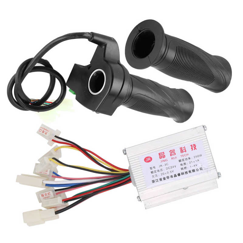 24V 250W Controller Scooter 24V 250W Geborsteld Controller Met 4 Speed Throttle Grip E‑bike Accessoires Scooter gashendel