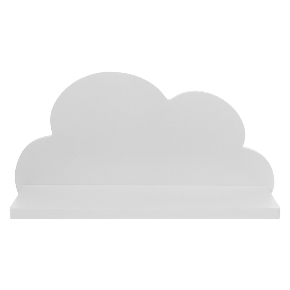 1pc Cloud Shape Floating Shelf Wall Mounted Wood Wall Shelf for Home (White)