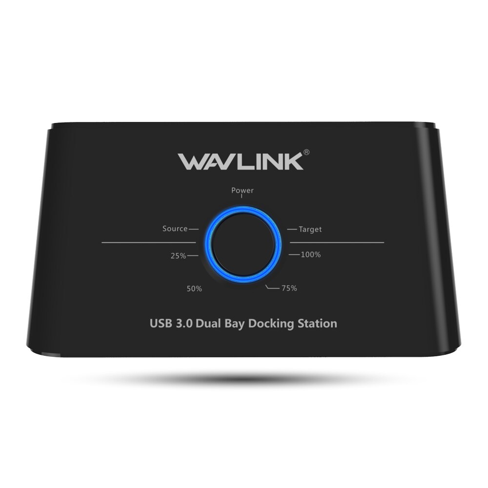 Wavlink 2.5"3.5" USB 3.0 SATA External Hard Drive Docking Station Dual Bay External Hard Drive Enclosure For 2*8 TB HDD SSD CASE: Black