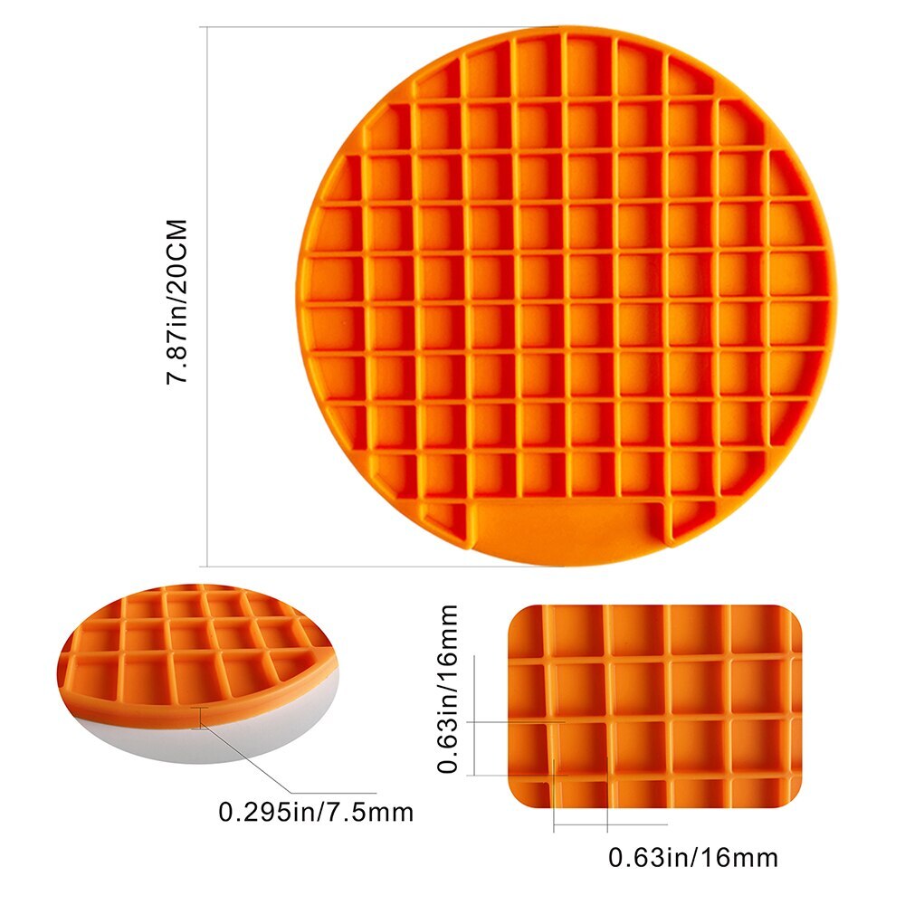 Kæledyr hund fodring mad skål silikone hund fodring slikke pad hund langsom føder behandler doseringsmåtte til hunde katte langsom mad skåle: Rund orange