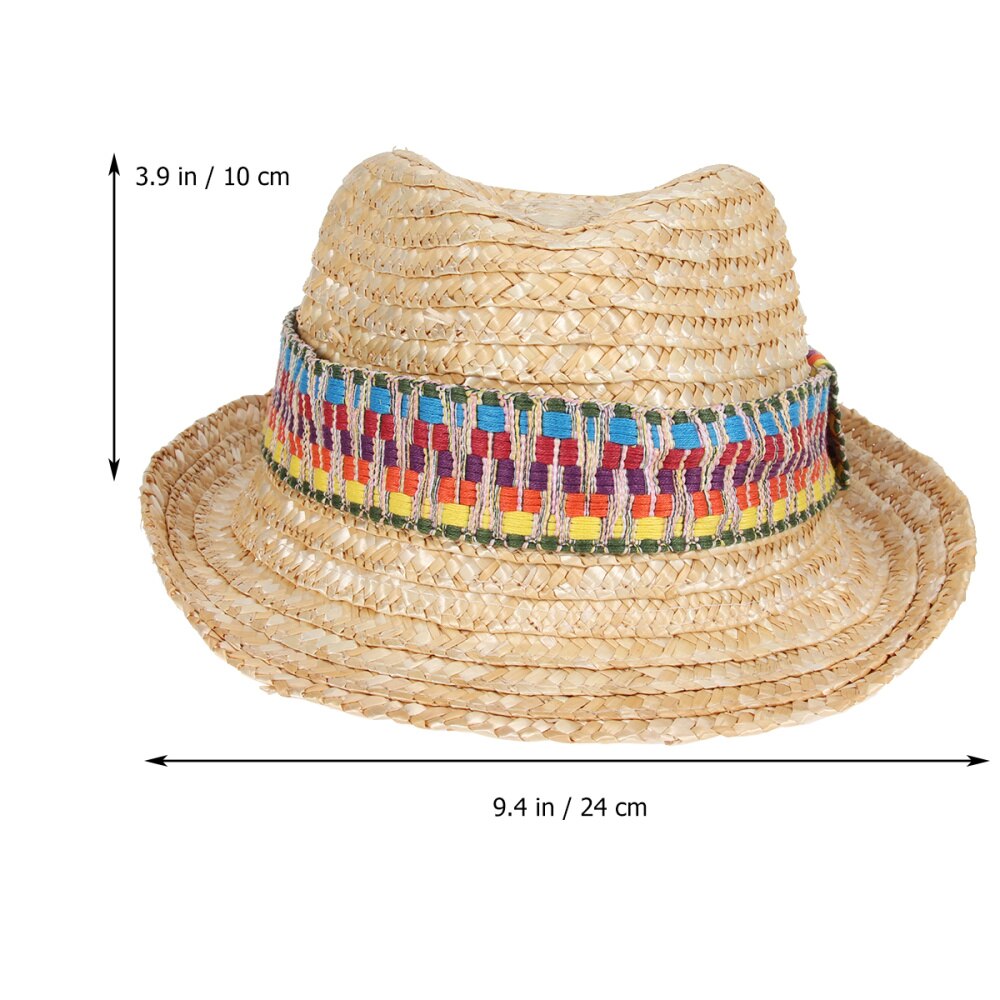 Straw Hat Mexican Hat Hawaii Straw Hat Color Strip Hat for Adult