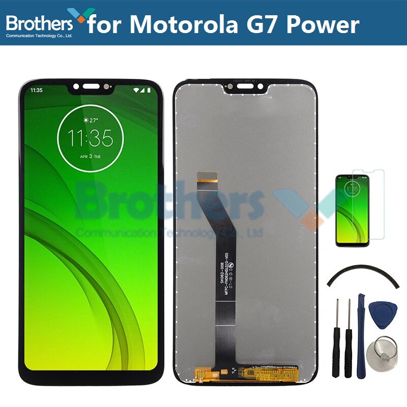 LCD Display For Motorola Moto G7 Power LCD Screen for Moto G7 Power LCD Assembly Touch Screen Digitizer Phone Replacement Test: LCD With Tools Glass