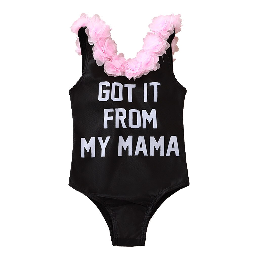 Baby Girl Bodysuit Bikini Toddler Infant Baby Girls Flower Bikini Swimwear Swimsuit Bathing Suit Beachwear Swimming Bikini: Black  / 2-3 Years