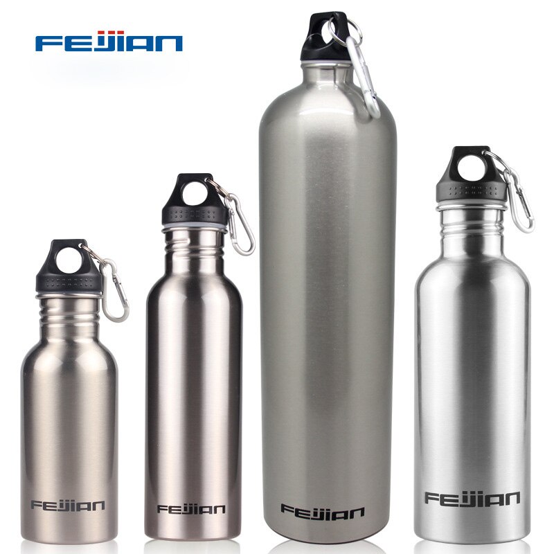 FEIJIAN Sport Water Fles 18/8 Rvs Fles Brede Mond Pot lekvrije Kantine 500mL 750mL 1000mL 1800mL 1.8L