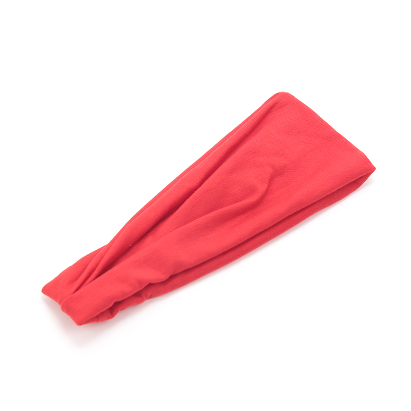 Nuevas bandas elásticas para el cabello de Color sólido para mujer, diadema de Yoga, turbante de , aro para el cabello para maquillaje, diadema anudada vintage, accesorios para el cabello: Rojo