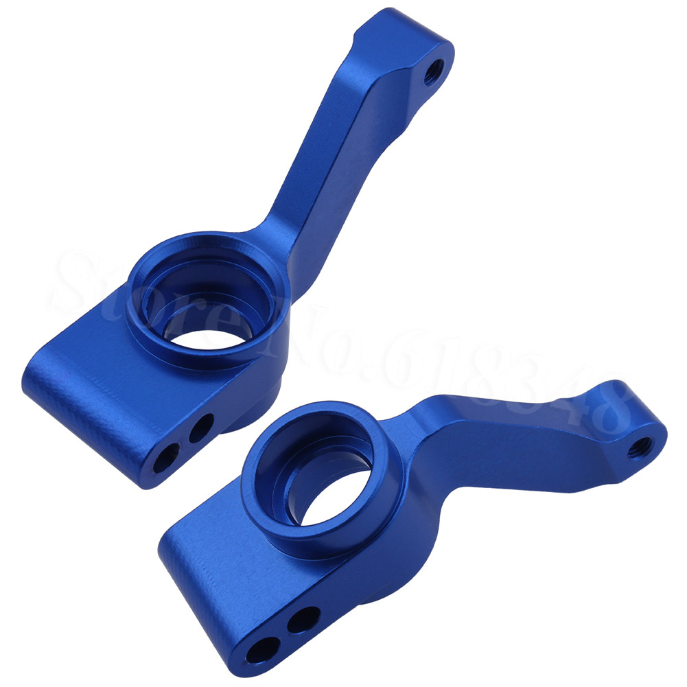 Aluminium Rear Stub As Dragers (L/R) vervanging van 1952 voor RC 4x4 Traxxas 1/10 Slash Rustler Stampede Upgrade Onderdelen: Navy Blue