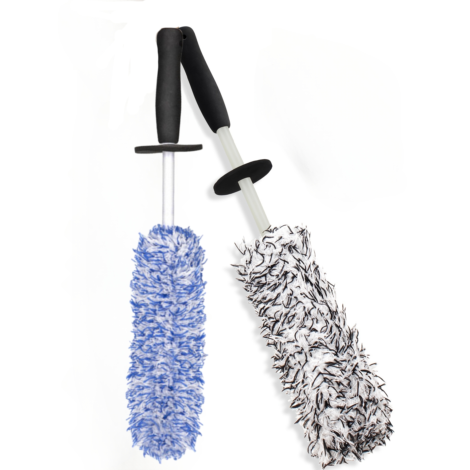 Cepillo de rueda de microfibra para una limpieza especialmente suave hasta la cama profunda de la rueda, cepillo largo de limpieza de ruedas de coche