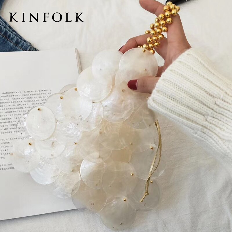 shell bags for women luxury evening sequins handbags lady mini chain shoulder bag girl pearl pendant crossbody bag