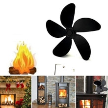 5-Blade Fan Blade Aluminum Alloy Black For Heat Powered Heat-resistant