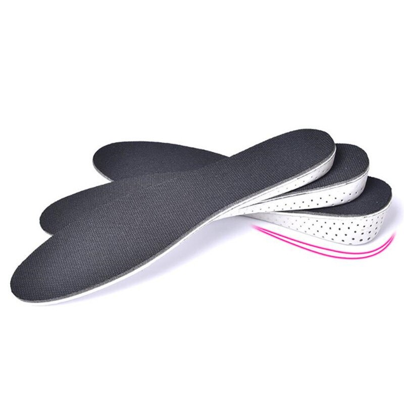 1 Pair Shoe Insoles Breathable Half Insole Heighten Heel Insert Sports Shoes Pad Cushion Unisex 2-4cm Height Increase Insoles: black / 0