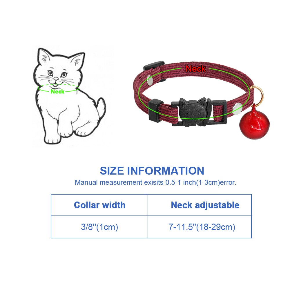 Söpö kissa kaulus turvallisuus erota kissanpentu kissat kaulukset kellolla pikalukitus pentu lemmikki kaulus collier chat chihuahua
