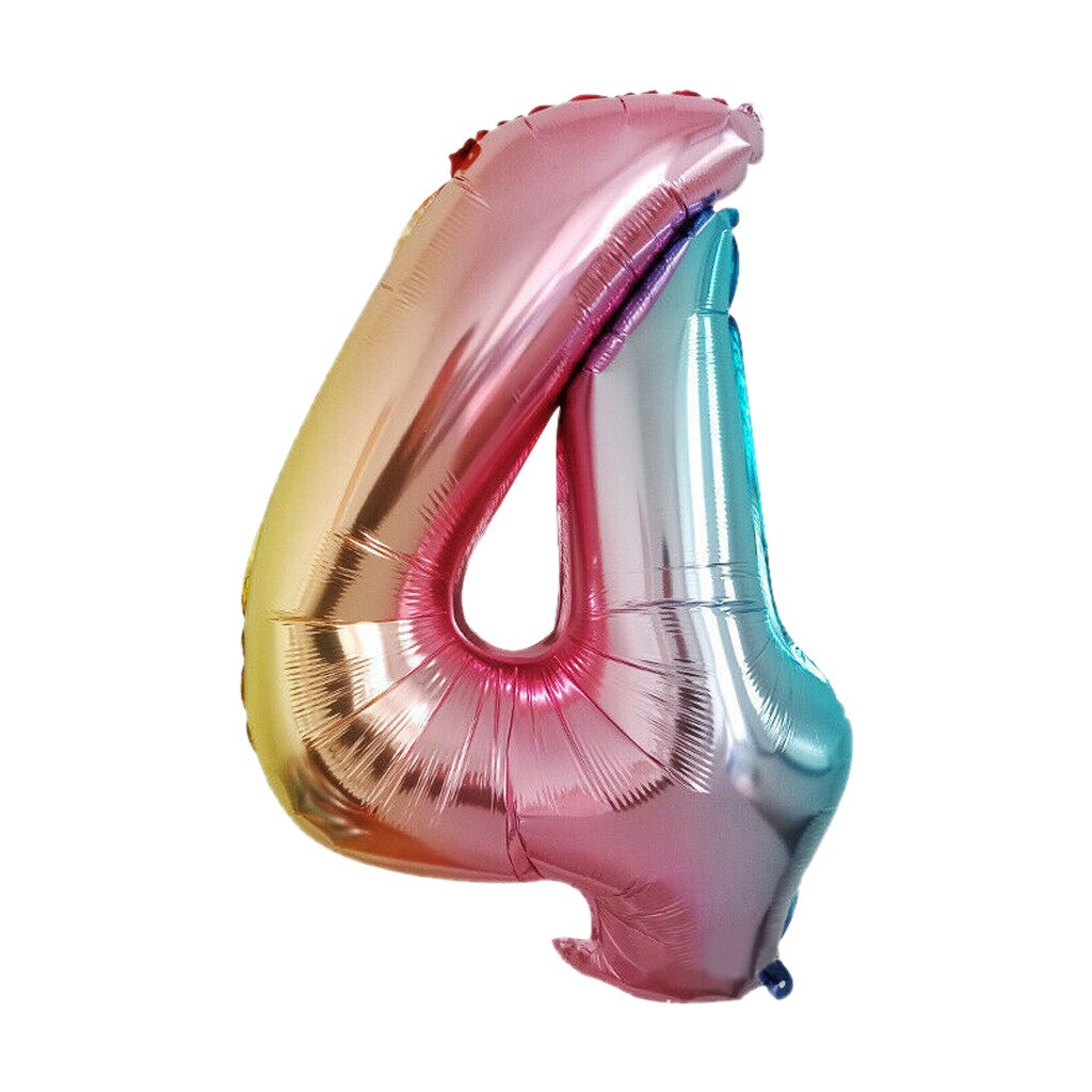 40 pollici di Colore di Pendenza Numero Foil Palloncini Arcobaleno Cifre Festa Di Compleanno per bambini Figura Da Sposa Palloncino Bambino Doccia 6.1: E