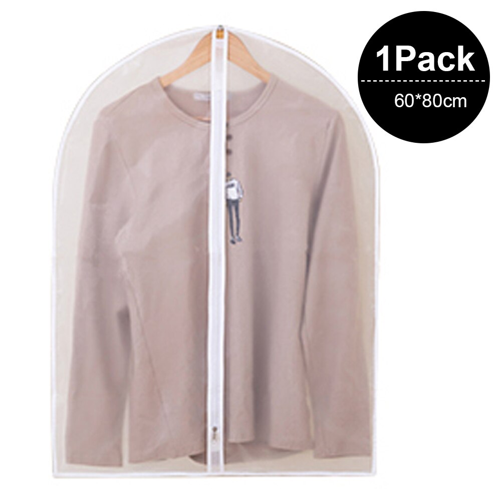 WaterProof Dust-proof Garment Protection Clothes Dress Suit Coat Dust Cover Storage Bag Case Organizer Wardrobe Hanging Clothing: 60x80cm