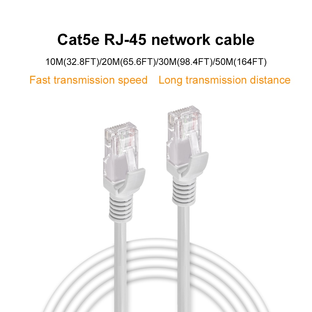 Gadinan CAT5 Cat5e 50M/30M/20M/10M Cable de red Ethernet RJ45 línea de Internet LAN Cable para IP PoE sistema de cámaras de seguridad Kit