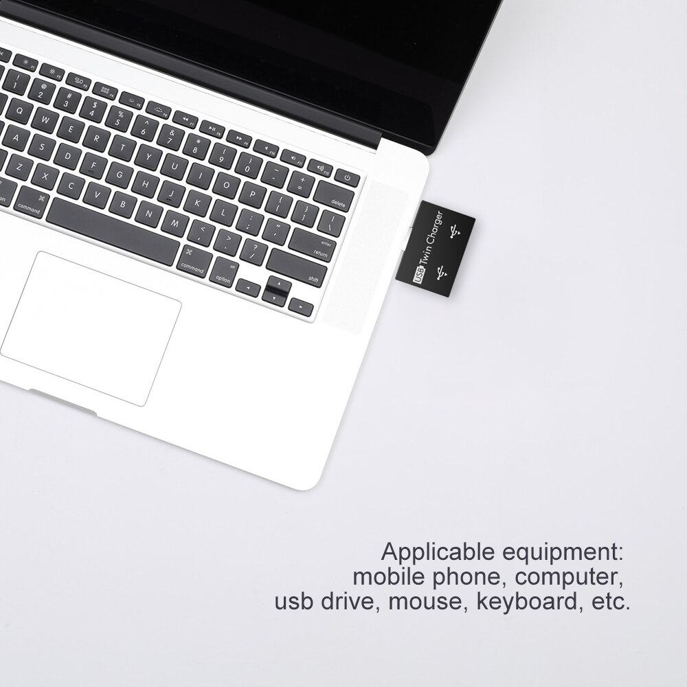 Kebidu USB 2.0 Twin Charger Dual 2 Port USB Splitter Hub Adapter Converter Charging USB Wire Plug for Laptop PC