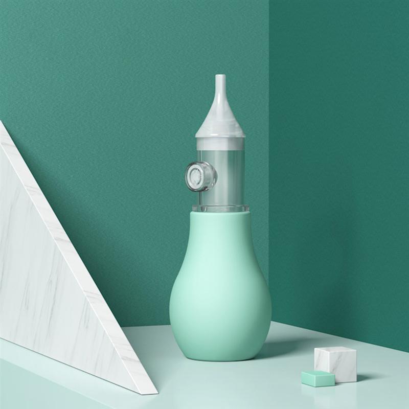 2Pcs Baby Siliconen Nasale Afzuigen Siliconen Infant Neus Suctions Handleiding Type Anti-Reflux Roze Groen