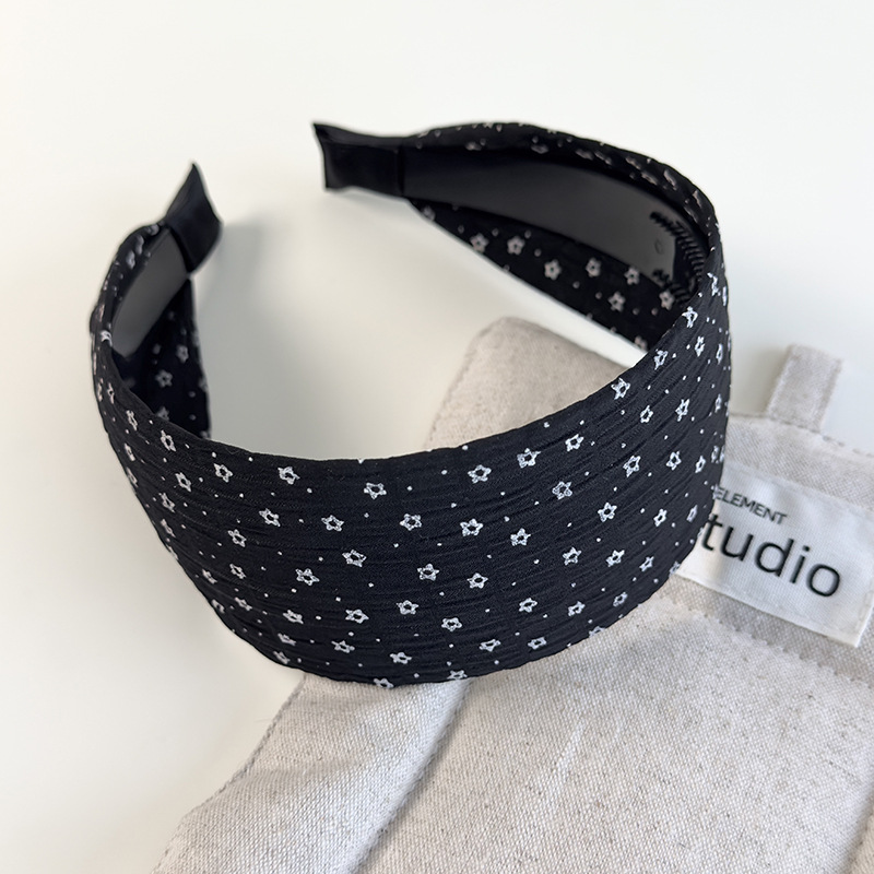 Diademas Retro de lunares blancos y negros con flores pequeñas, diademas con borde ancho, banda para el cabello con temperamento para mujer, aro para el cabello para , tocado de: Rosa