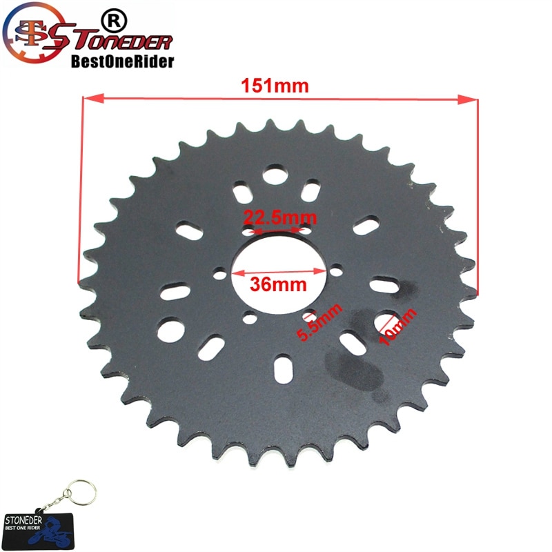 STONEDER 415 Type 6 Hole 36T Rear Chain Sprocket For 49 50 60 80cc Motorized Bicycle Push Bike