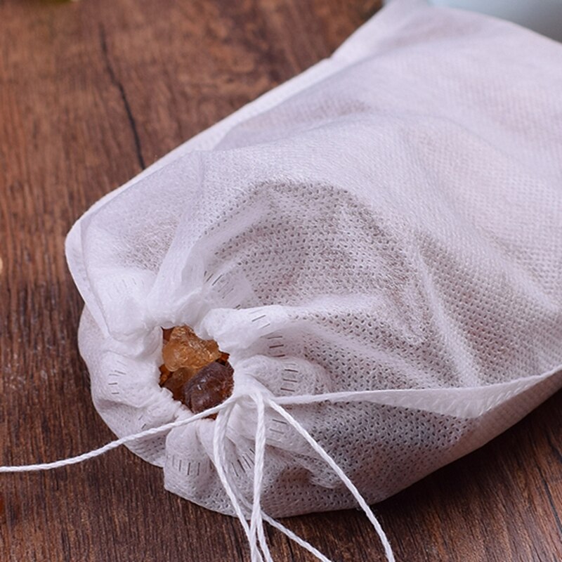 100Pcs Food Grade Non-woven Fabric Tea Bags Tea Filter Bags for Spice Coffee Infuser with String Heal Seal Spice Filters Teabags