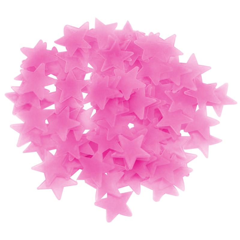 50pcs 3D Stars Luminous Fluorescent Wall Stickers Glow In The Dark Stars And Moon Plastic Stickers Ceilings & Wall Bedroom Decor: YELLOW