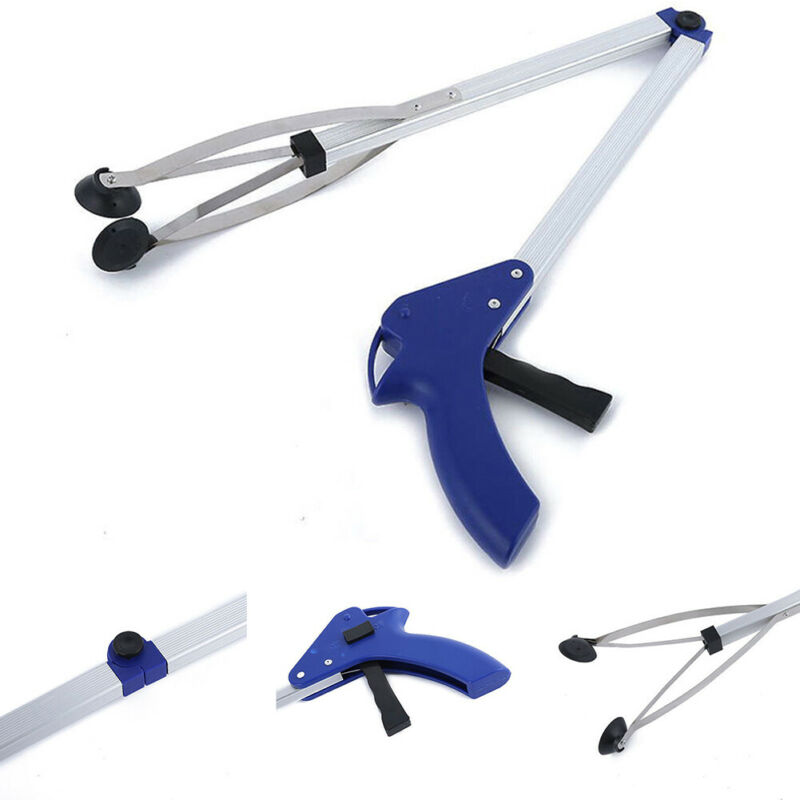 Foldable Long Trash Litter Picker Clamps Grab Pick Up Tool Curved ...