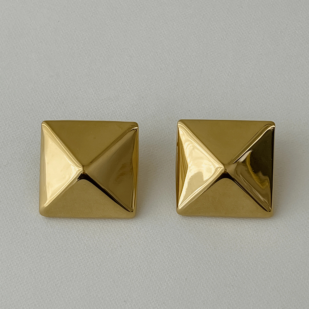 Pendientes geométricos con textura de acero inoxidable para mujer, aretes con nudo torcido chapado en oro de Metal liso, joyería Vintage llamativa: COLOR ORO ROSADO