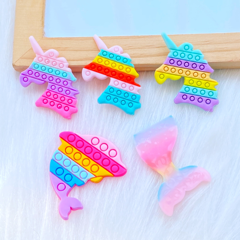 Cola de pez linda, unicornio, Delfín, arcoíris, serie PVC Flexible, pegamento plano, bricolaje, álbum de recortes, adorno para teléfono, artesanía, decoración, , 20 piezas